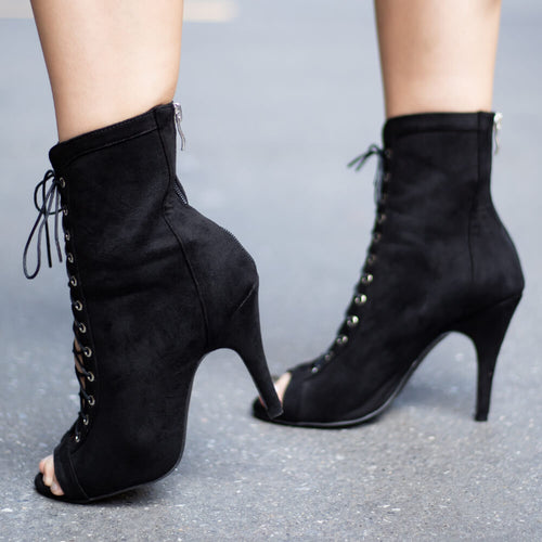 Sierralynn - Black Vegan Suede - Street Sole