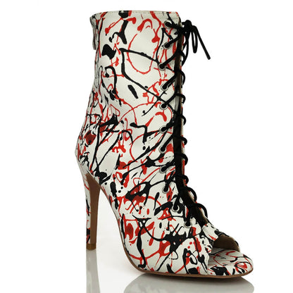 Sofiya - Red, Black and White Paint Splash - Street Sole