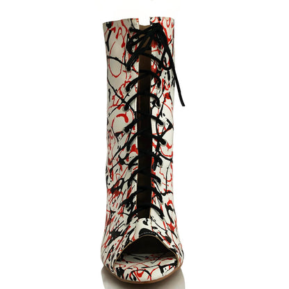 Sofiya - Red, Black and White Paint Splash - Street Sole