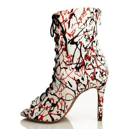 Sofiya - Red, Black and White Paint Splash - Street Sole