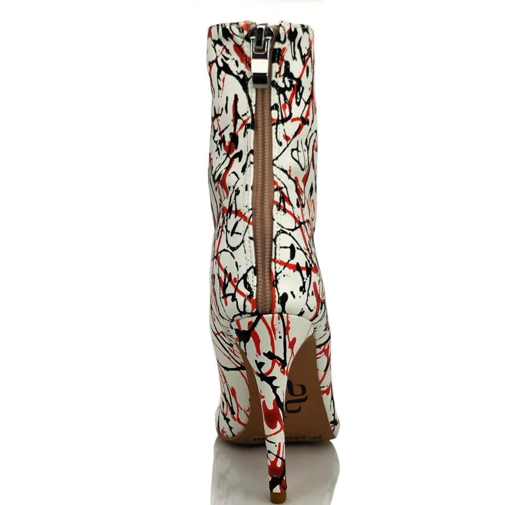 Sofiya - Red, Black and White Paint Splash - Street Sole