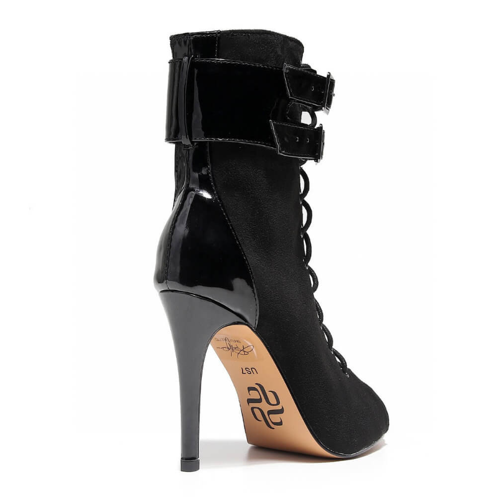 Under The Influence - Black Vegan Suede - Suede Sole - Dance Floor Only