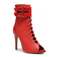 Under The Influence - Red Vegan Leather - Suede Sole - Dance Floor Only