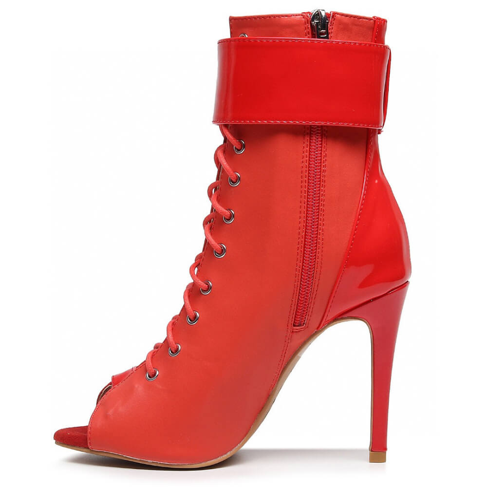 Under The Influence - Red Vegan Leather - Suede Sole - Dance Floor Only