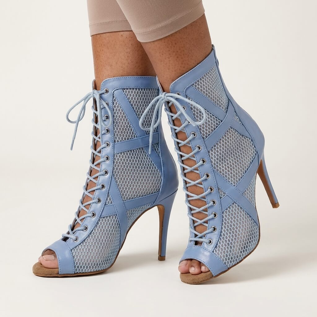 Xiomara - Light Blue Vegan Leather - Street Sole